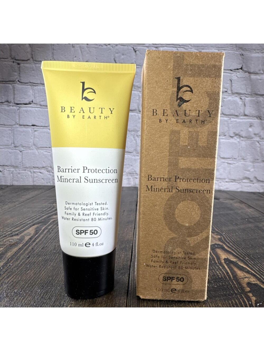 Beauty by Earth Mineral Sunscreen Barrier Protection SPF 50 Reef Friendly 4 floz
